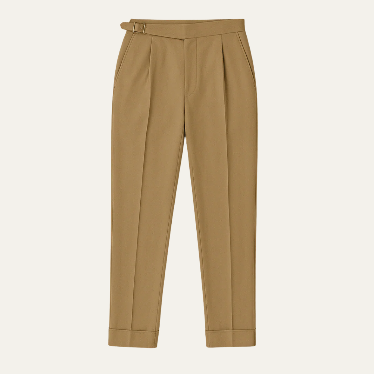 Blake | Men's Tailored Pleated Pants Beige High Waisted